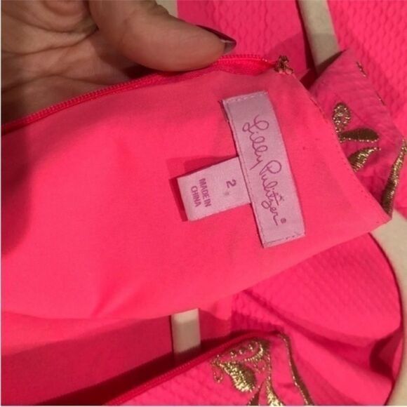 Lilly Pulitzer gold embroidered shift dress size 2 - Picture 7 of 8